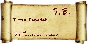 Turza Benedek névjegykártya
